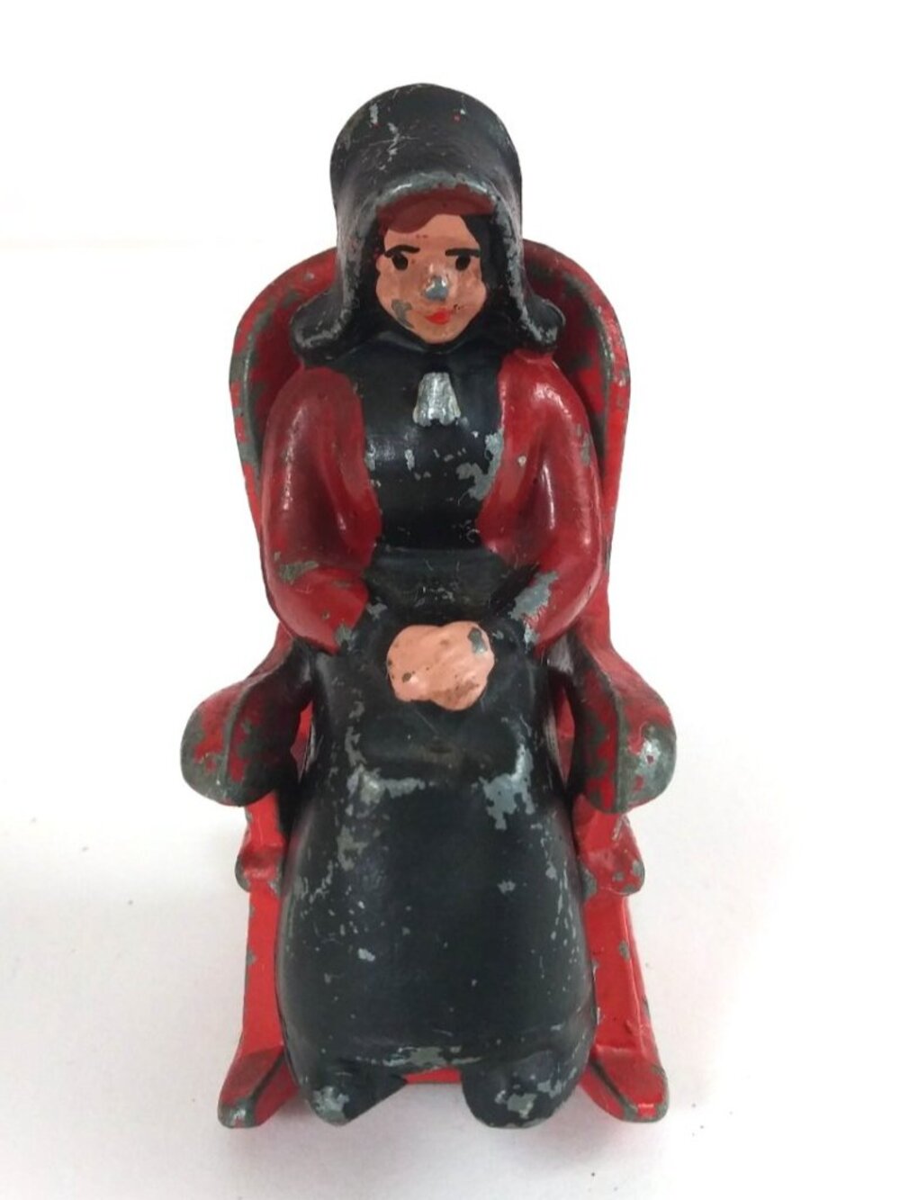 Vintage Amish Woman In Rocking Chair Cast iron Salt & Pepper Shakers - Picture 1 of 7